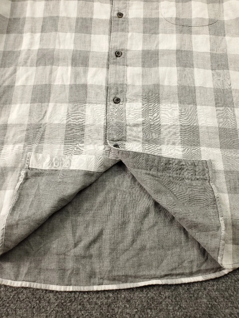 J Crew Double Weave Buffalo Check Shirt XXL Gray White Classic Button Down
